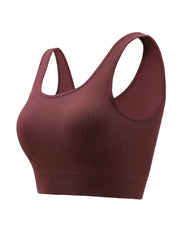 Ribbed Tank Bra with Removable Pads
