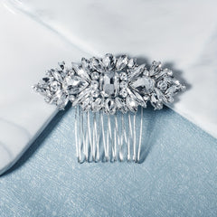 Vintage Rhinestone Insert Comb Alloy Hair Comb Retro Hair Accessories