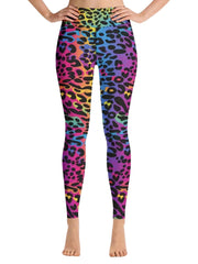Colorful Leopard Print High Waist Leggings
