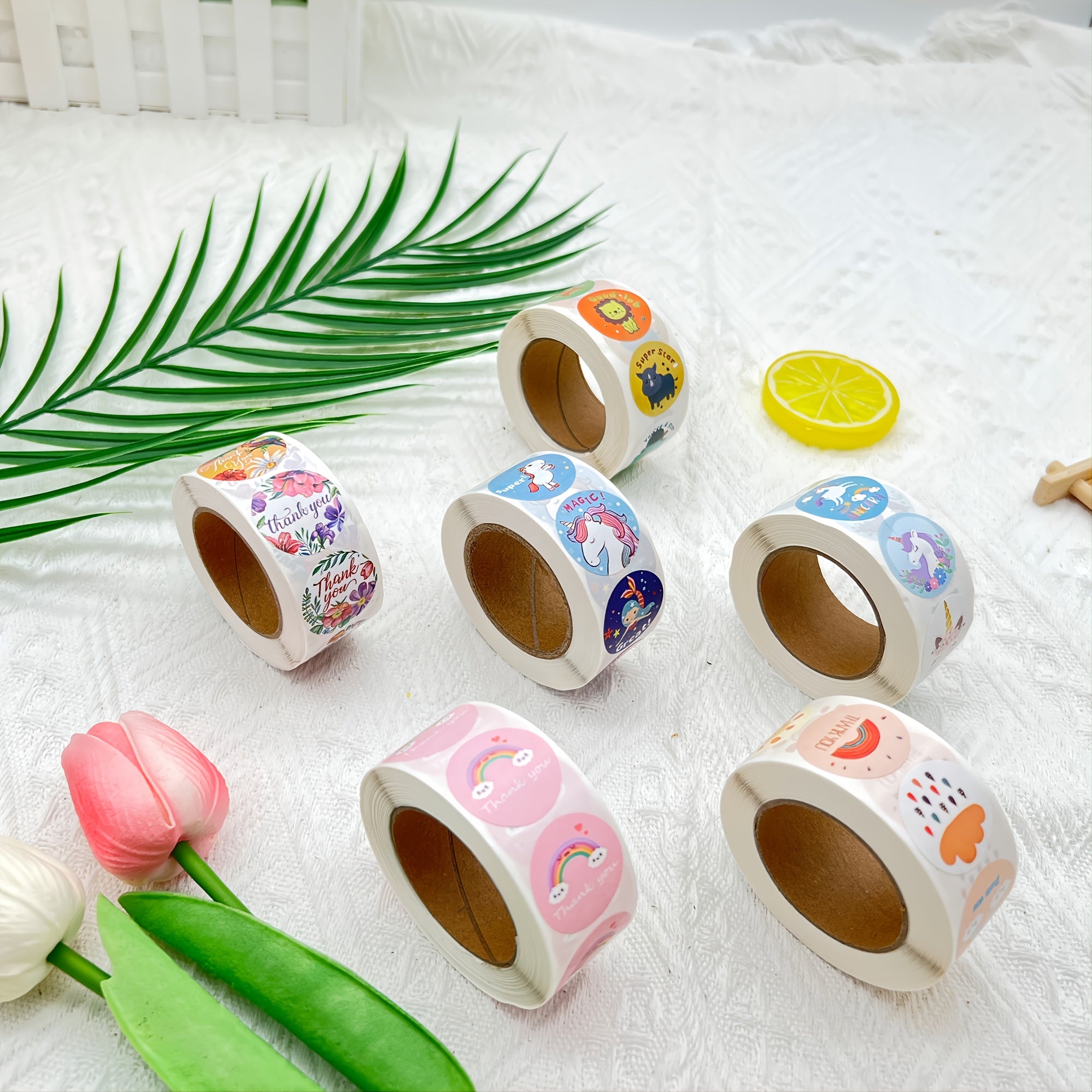 500pcs 1in Small Round Stickers, Cartoon Design for Gifts, Books, Water Bottles