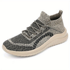 Men's Weave Knit Lace Up Casual Shoes Breathable Lightweight Sneaker