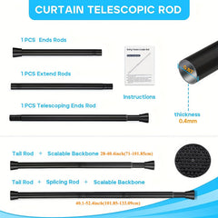Adjustable Spring Tension Curtain Rod - Heavy Duty