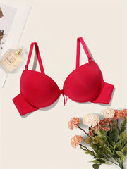 Comfy Solid T Shirt Bra Push Up Women's Lingerie