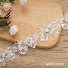 3D Flower Butterfly Lace Trim Ribbon Fabric Sewing Supplies Craft DIY