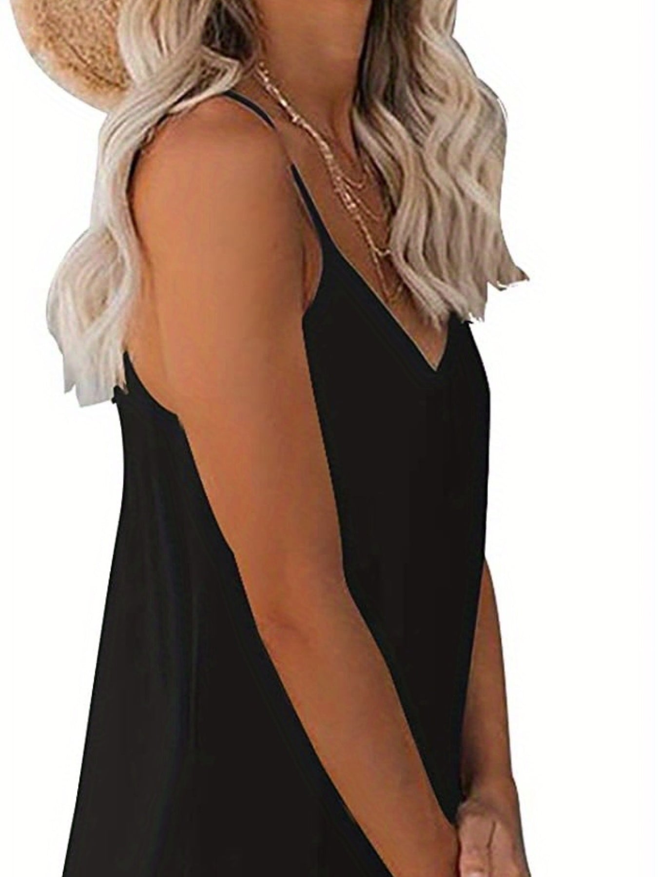 Solid Cami Romper Sleeveless Loose Summer Casual Jumpsuit Women's Clothing