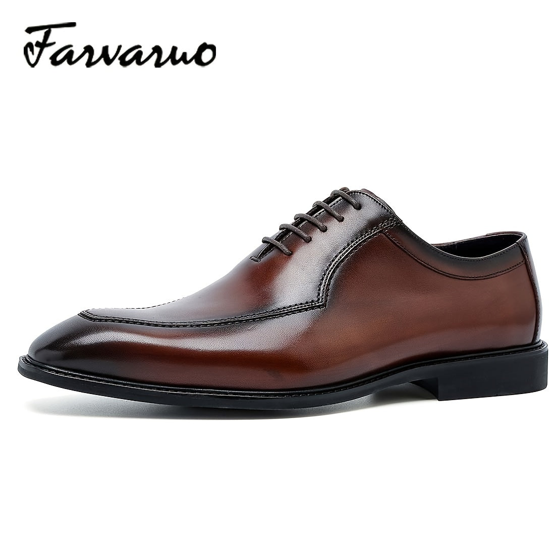 FARWARWO Men's Pointed Toe Leather Oxford Dress Shoes