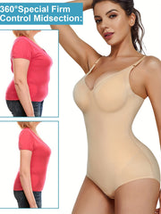 Full Body Shapewear V Neck Jumpsuit Tummy Control Bodysuit