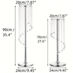 2pcs Tall Wedding Centerpieces Silvery Vases Crystal Flower Vase