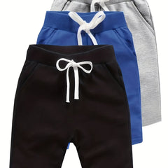 Boys' Casual Drawstring Cropped Pants for Sports Running