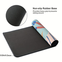 Abstract Art Mouse Pad for Office Laptop, Non-Slip Rubber Base - 35.4in x 15.7in