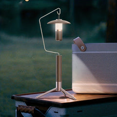 Solid Wood Lamp Holder Foldable Desk Light Rack (Light Not Included)