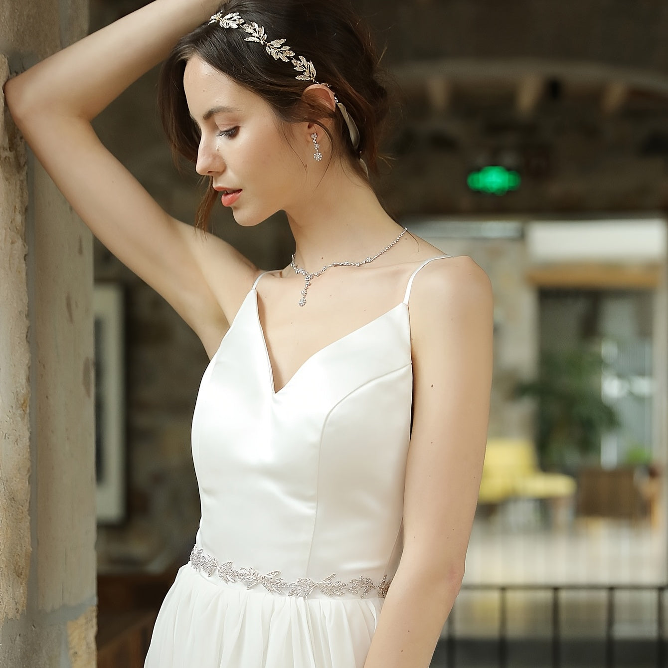 Golden Leaves Vine Bridal Sash Wedding Dress Belt
