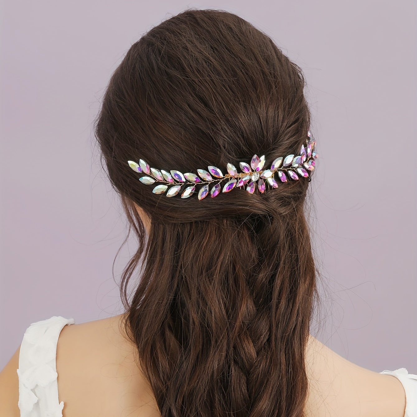 Crystal Hair Comb Back Head Insert Comb Head Jewelry