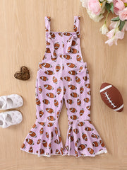 Baby Girls Rugby Graphic Print Overalls Clothes