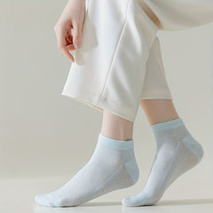 4 Pairs Solid Socks Comfy & Breathable All match Women's Stockings