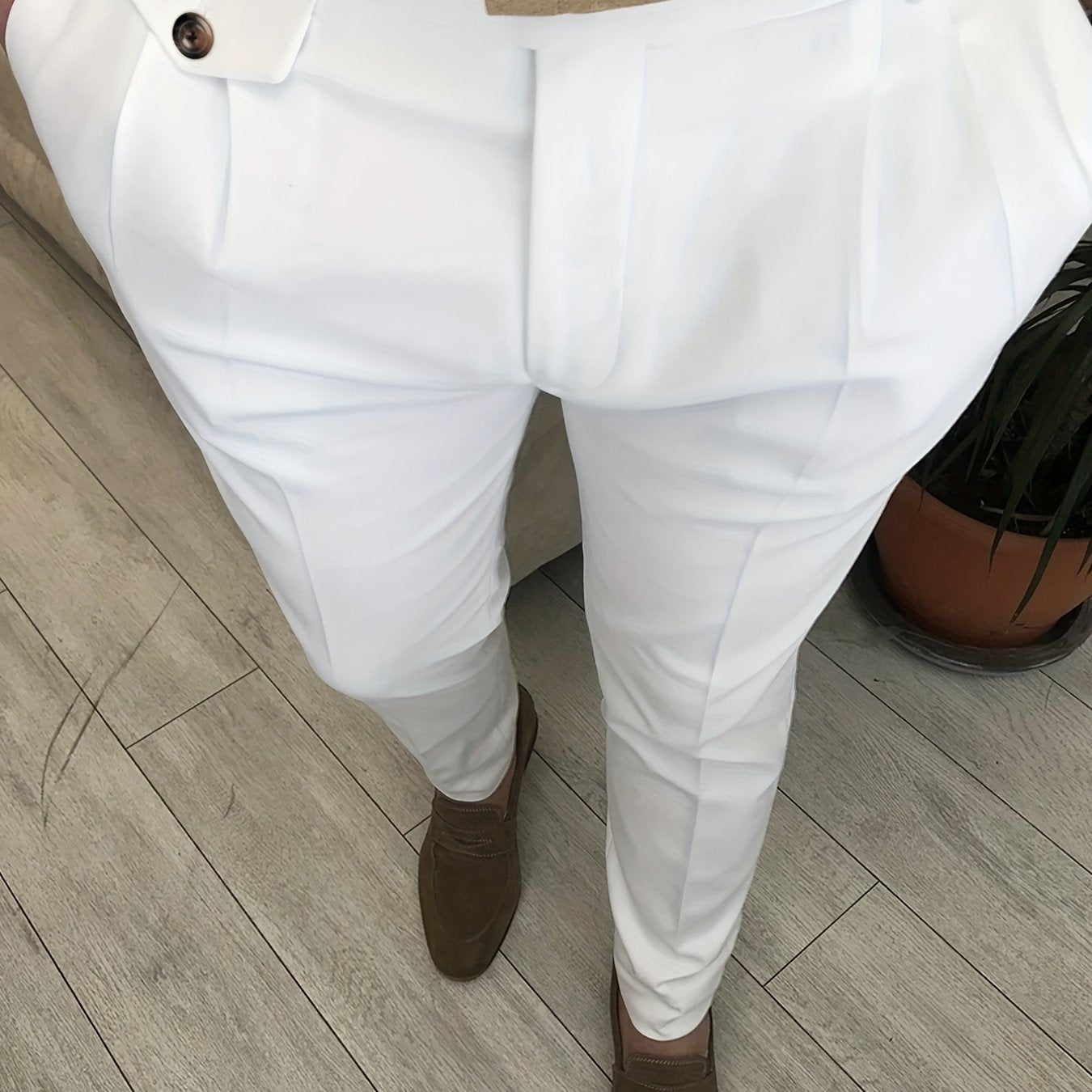Men's Slim Fit Vintage Style Stretch Dress Pants for Dinner