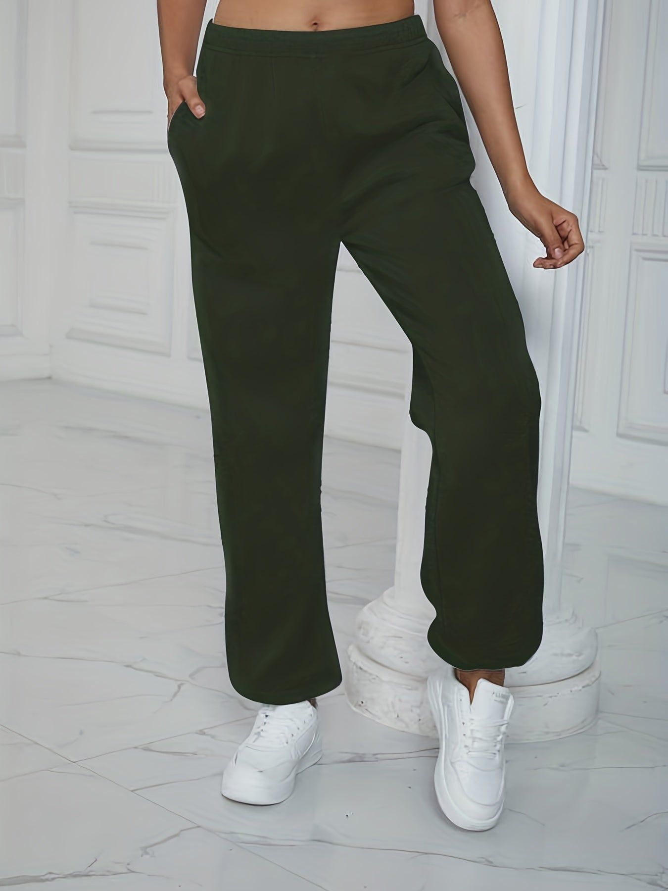 Versatile Jogger Pants Casual Elastic Waist Sweatpants Women's Clothing