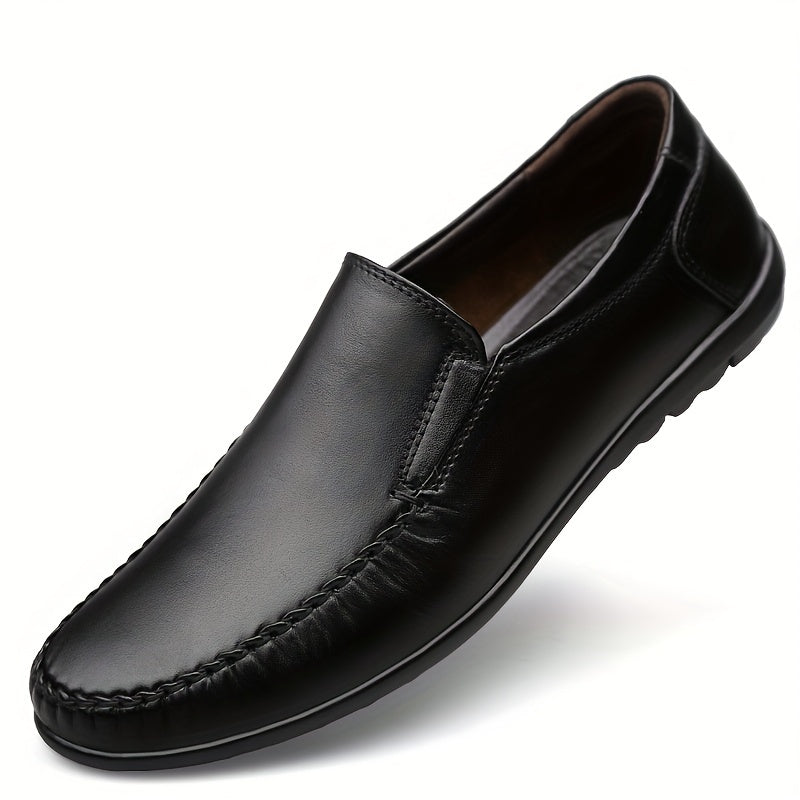 Men's Leather Stitch Loafer Shoes Wear resistant Non Slip Casual Shoes