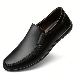 Men's Leather Stitch Loafer Shoes Wear resistant Non Slip Casual Shoes
