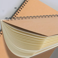 4 Packs 60 Papers 120Pages B5 Khaki Hard Cover Notebook