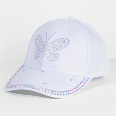 Butterfly Baseball Cap Rhinestone Adjustable Sports Hat