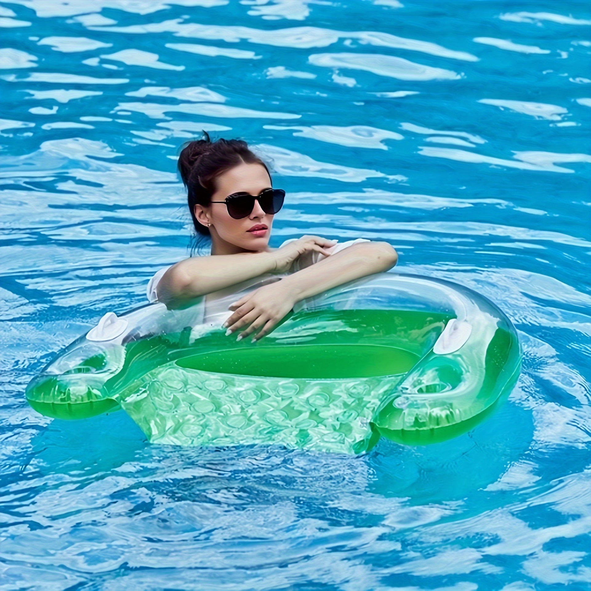 U-Shaped Floating Bed with Handle and Backrest