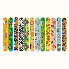 12pcs Slap Bracelets for Jungle Safari Party Favors