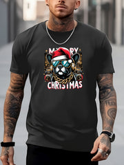 Men's Dog Pattern Shirt Casual Crew Neck Tee Top