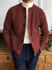 Men's Vintage V Neck Button Up Cardigan with Pocket