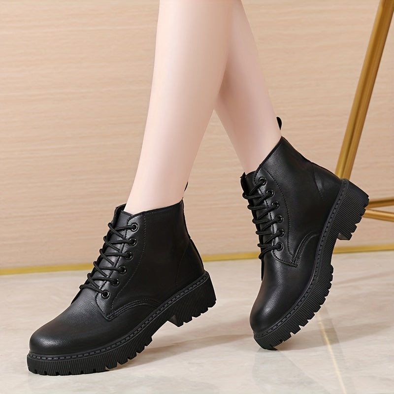 Women's Platform Lace Up Bootie Shoes
