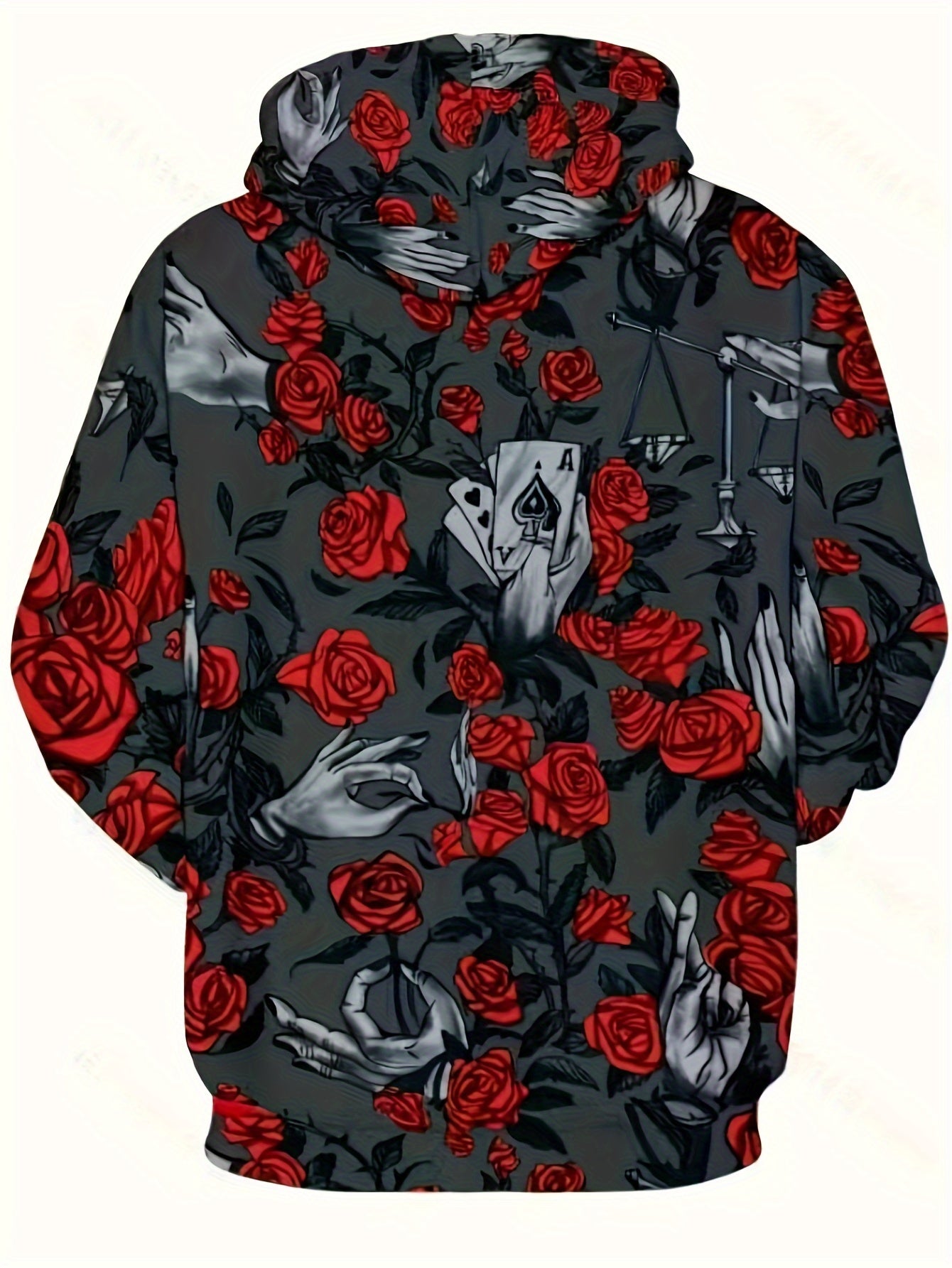 Devil Dragon Print Hoodie Men's Pullover Sweatshirt