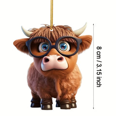 10pcs Cartoon Cow Ornament Car Interior Animal Pendant Home Decoration