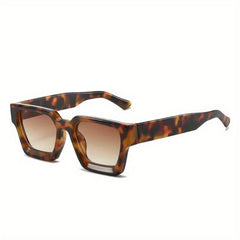 Large Square Frame Sunglasses Gradient Lens Wide Temple UV400