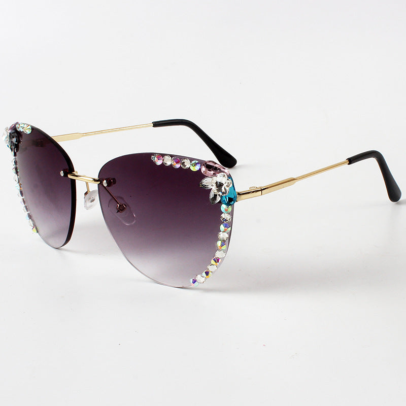 Y2K Vintage Rhinestone Cat Eye Sunglasses
