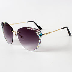 Y2K Vintage Rhinestone Cat Eye Sunglasses