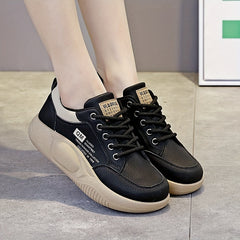 Women's Low Platform Sneakers Lace-up Running Shoes