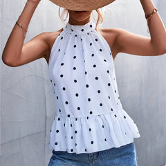 Polka Dot Halter Neck Top for Women
