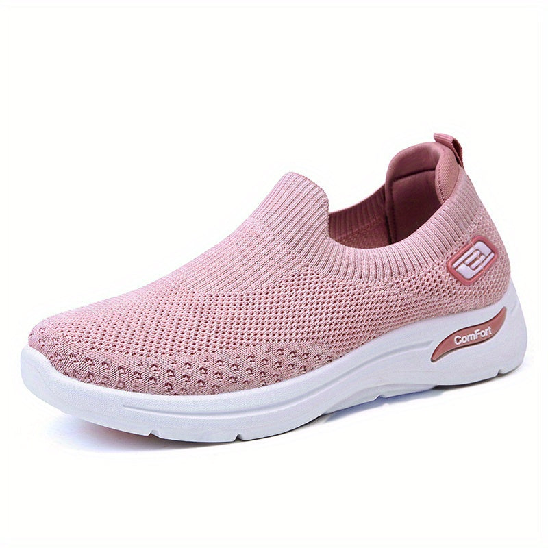 Women's Breathable Knit Slip-On Sneakers Comfortable Outdoor Shoes