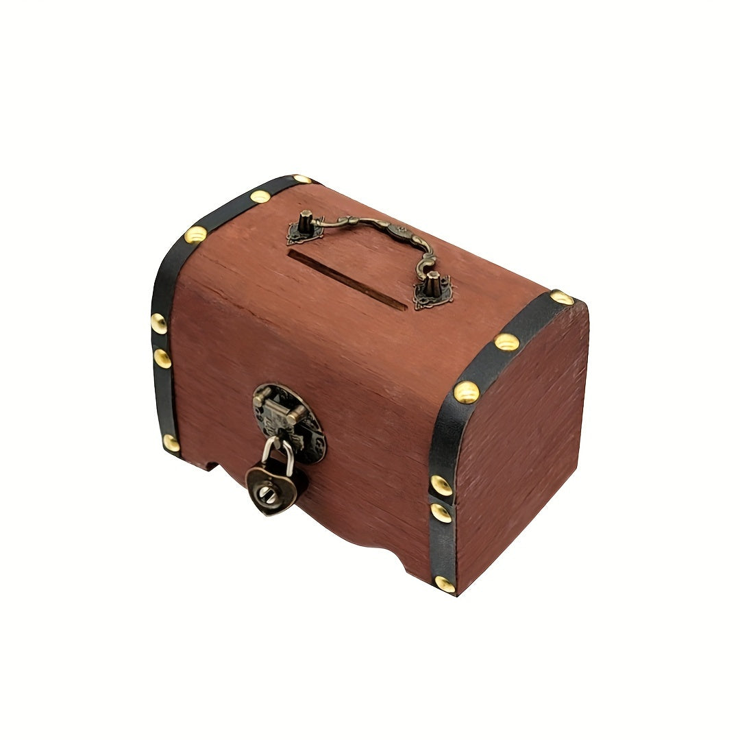 Vintage Wooden Storage Box Treasure Chest for Wedding Gift