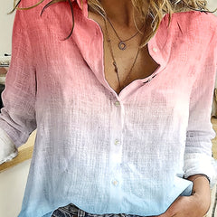 Ombre Long Sleeve Button Up Shirt