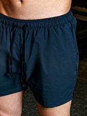 Men's Loose Solid Shorts With Pockets Active Breathable Drawstring Shorts