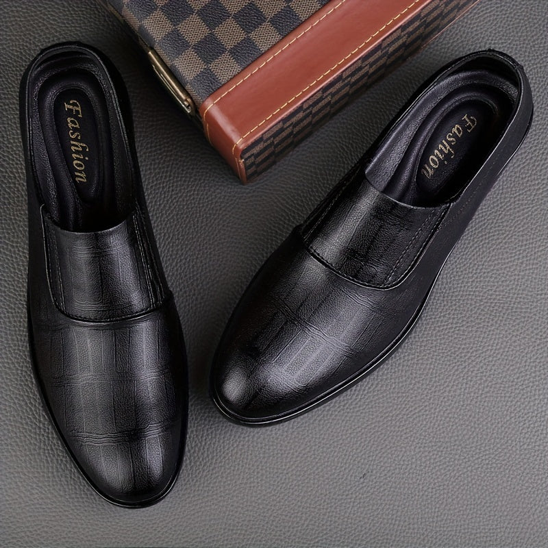 Men's Leather Slip On Formal Shoes Business Round Toe