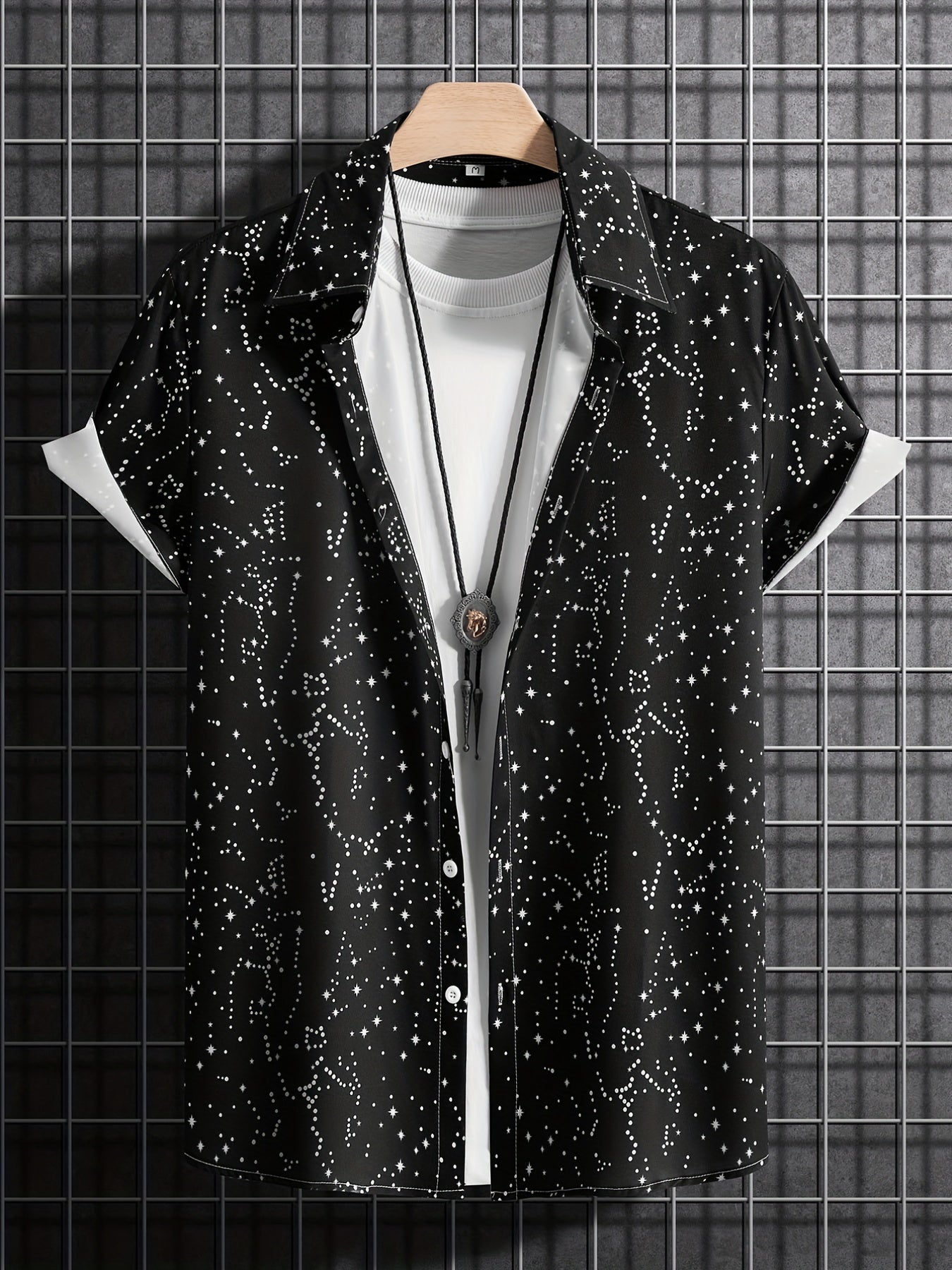 Milky Way Pattern Hawaiian Shirt Men's Casual Short Sleeve Shirt