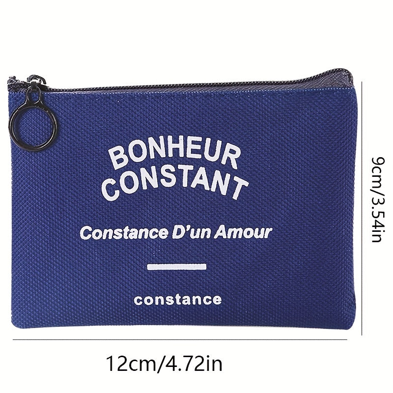 Casual Square Mini Coin Purse Key Bag Canvas Zipper Small Storage Bag