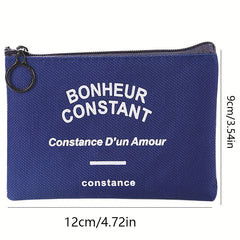 Casual Square Mini Coin Purse Key Bag Canvas Zipper Small Storage Bag