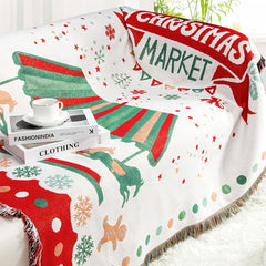 Christmas Decoration Tassel Blanket Multifunctional Picnic Tapestry Carpet