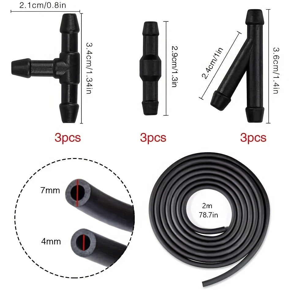 Car Windshield Washer Rubber Hose Wiper Nozzle Water Pipe Joint