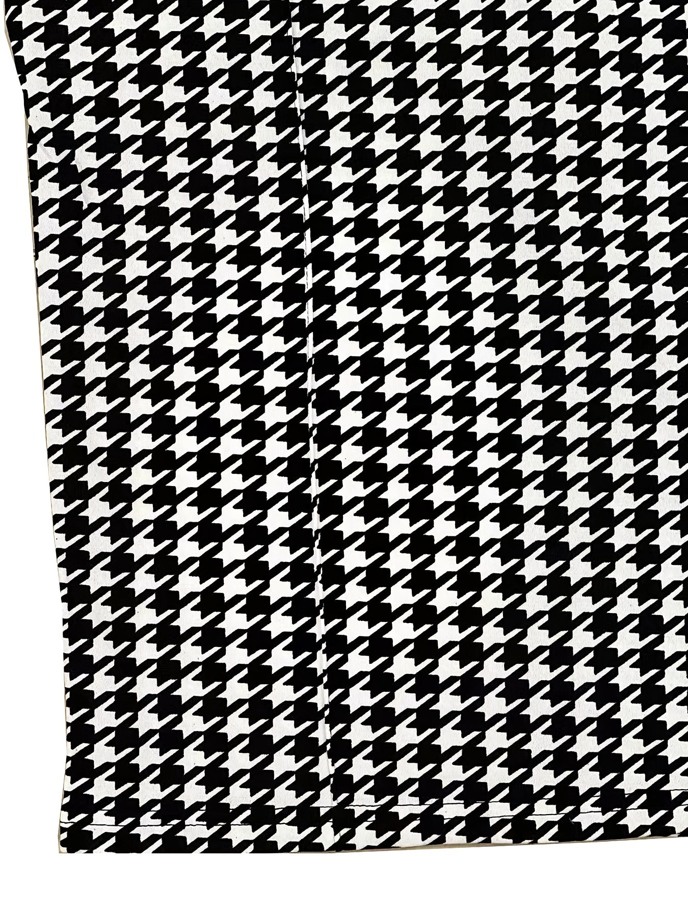 Houndstooth Print Split Skirt High Waist Bag Hip Women's Clothing