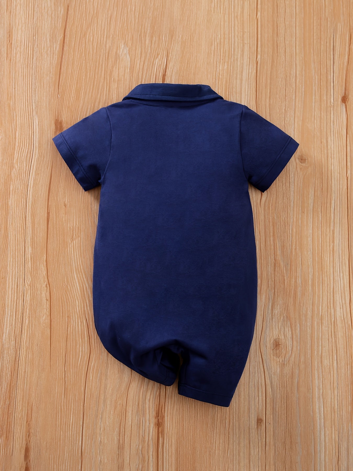 Baby Boys Geometric Cotton Bowtie Romper Jumpsuit