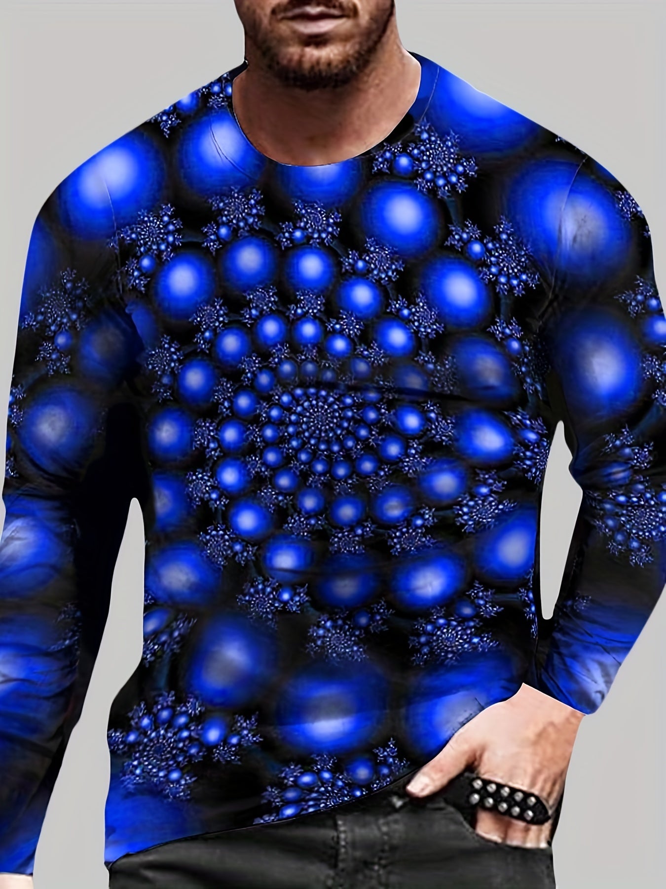 3D Pattern Print Men's Graphic Long Sleeves T-shirt Spring Autumn Tops